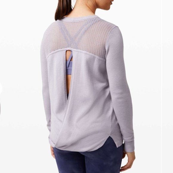 lululemon athletica Sweaters - Lululemon Back To Balance Long Sleeve Sweater Iced Iris